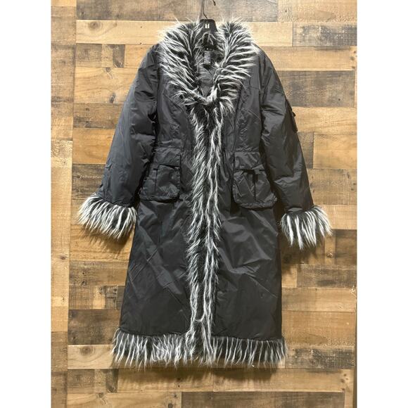 ABC Women’s Long Winter Coat – Faux Fur – Black – Size Small/Medium - Picture 6 of 8